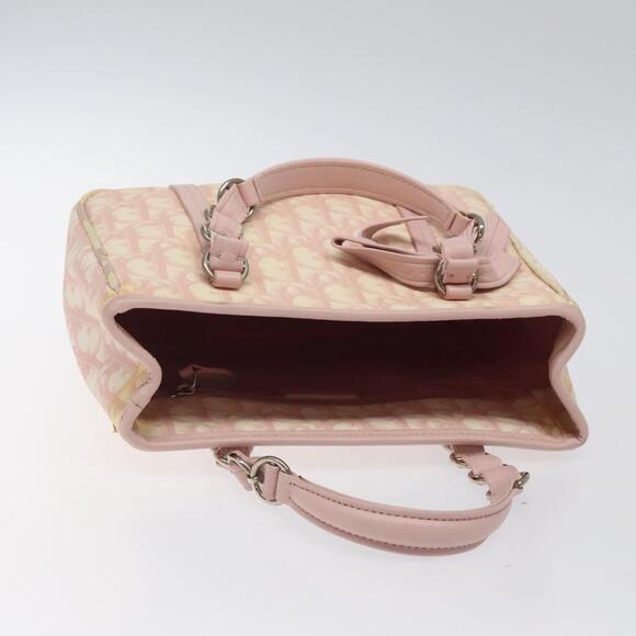 DIOR Trotter Canvas Romantic Chain Bag Pvc Pink Silver - Picture 6 of 12